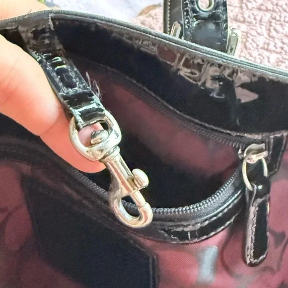 Vintage Coach Leather Tote Bag Black Large Shoulder Bag Classic Everyday Purse - Picture 7 of 17